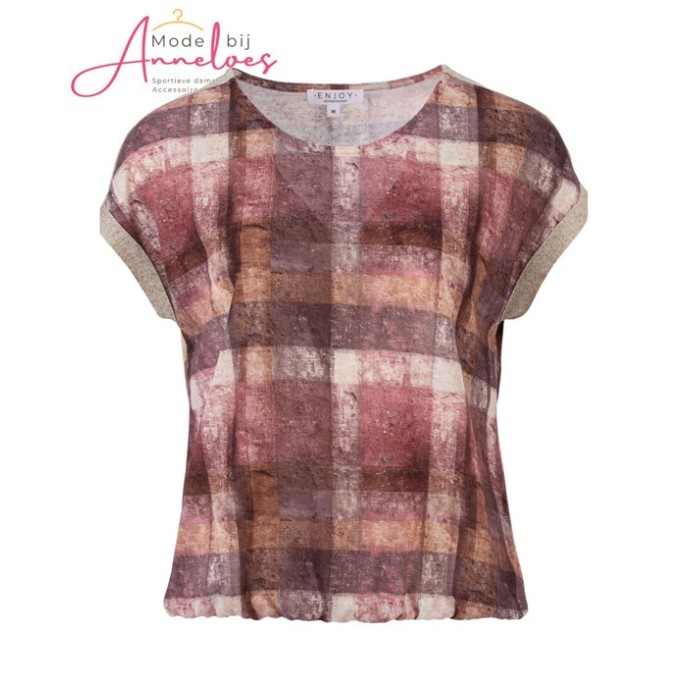Enjoy Blouson kapmouw ruitje  lure - Poederrose 156544